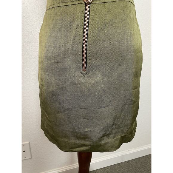 Sandro Paris Mini Skirt Metallic Zip Front Erman - Picture 4 of 8